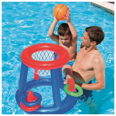 Juego Inflable Aro Basquet + Lanzamiento Anillos Pool24k Piscina - Lhua Store