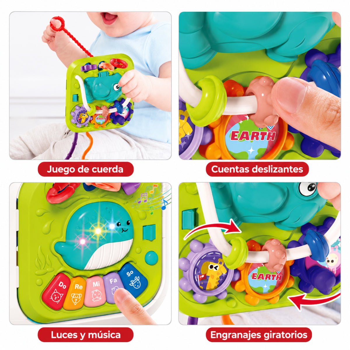 Juguete Cubo Didáctico Musical 7 en 1 Montesori Educativo Bebe - Lhua Store