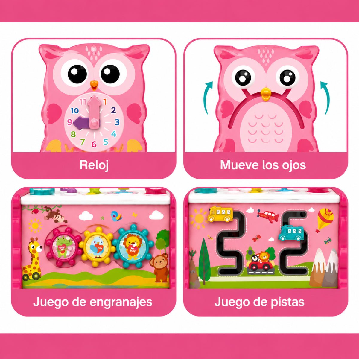 Juguete Didáctico 8 En 1 Montessori Educativo Bebe Niños Rosa - Lhua Store