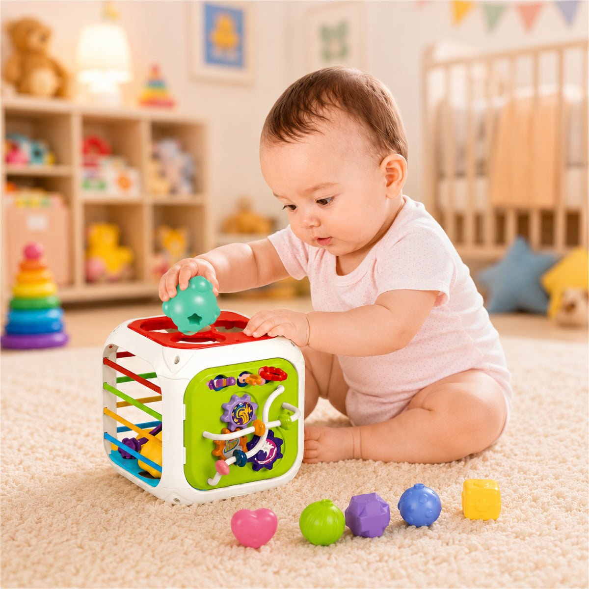 Juguete Montessori Educativo 7 En 1 Cubo Didáctico Bebé - Lhua Store