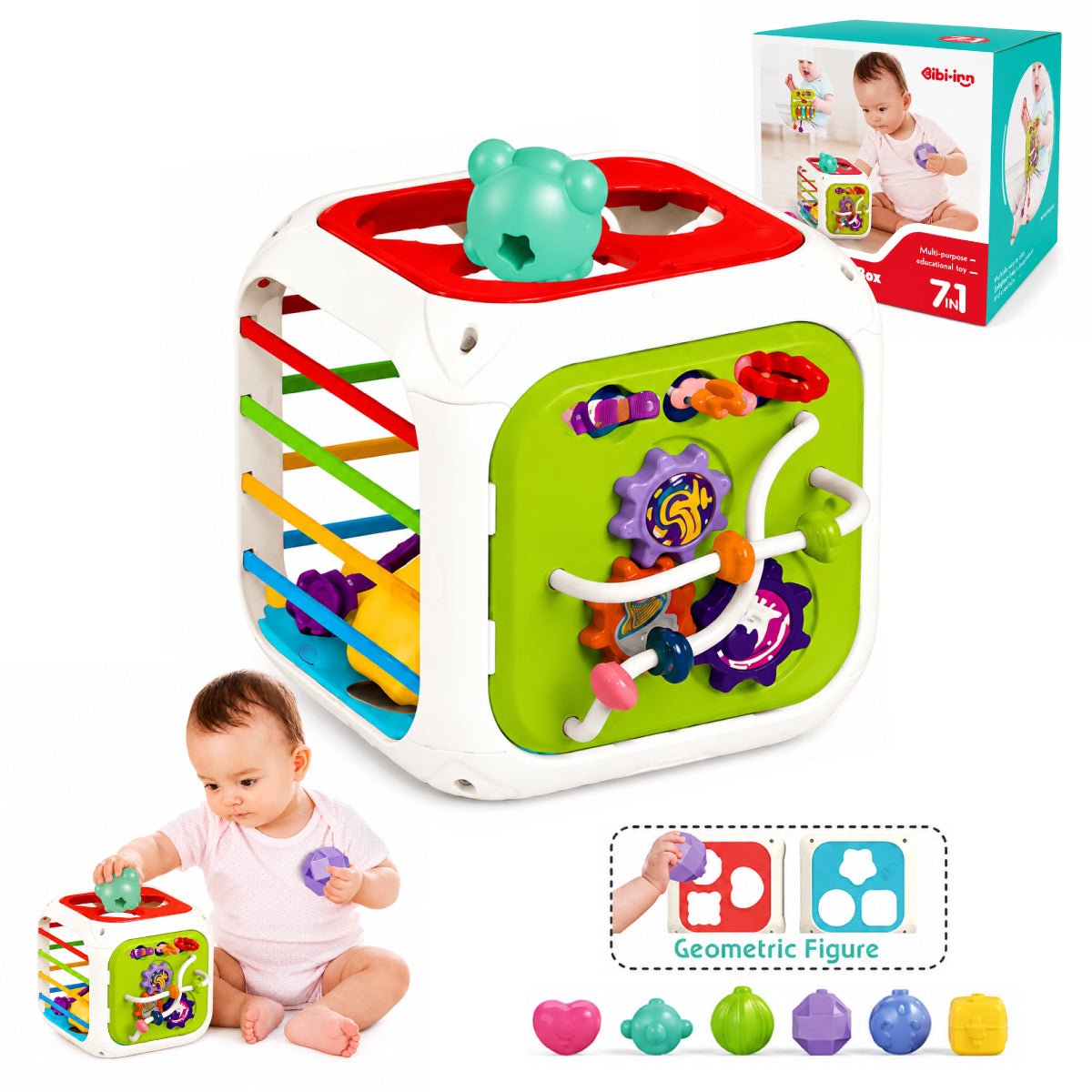 Juguete Montessori Educativo 7 En 1 Cubo Didáctico Bebé - Lhua Store