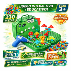 Kit Construcción Juguete Niños 230 Pcs Maletín Taladro Dino - Lhua Store