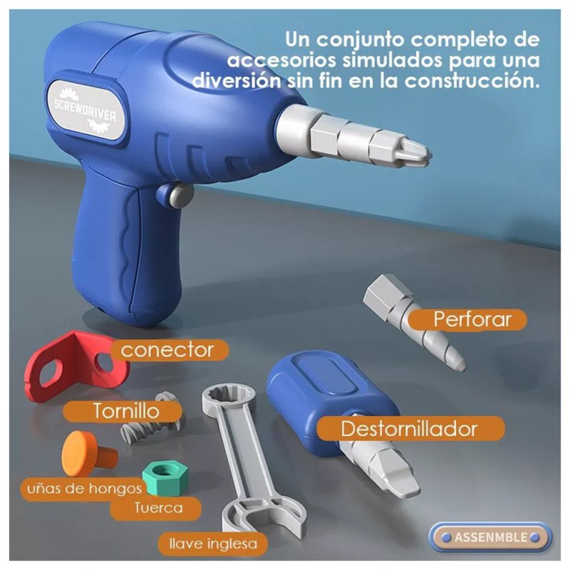 Kit Construcción Juguete Niños 450 Pzs Maletín Taladro Dino - Lhua Store