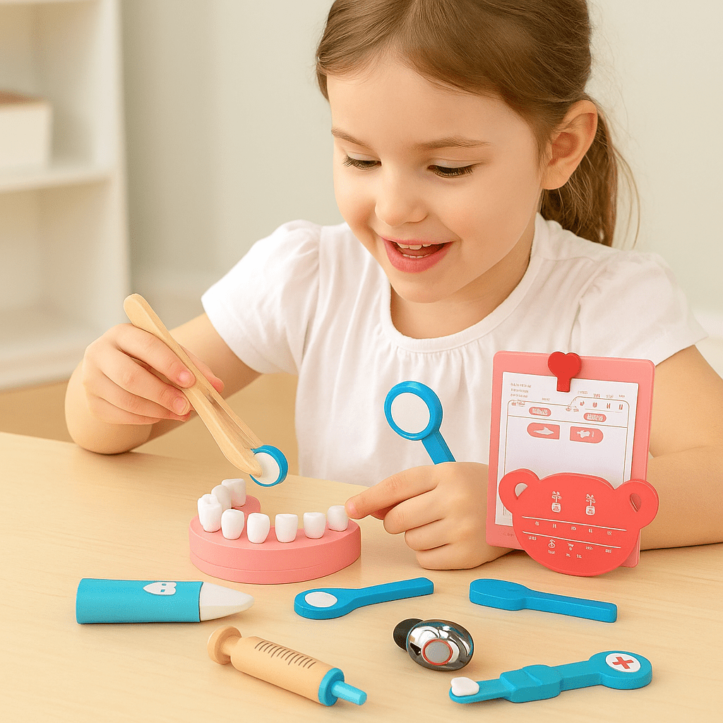 Kit Dentista Juguete Didáctico Médico Madera Juego Niños - Lhua Store