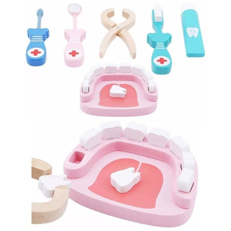 Kit Dentista Juguete Didáctico Médico Madera Juego Niños - Lhua Store