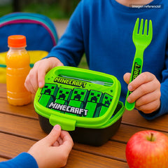 Lonchera Minecraft Porta Sandwich Con Cubiertos Original - Lhua Store