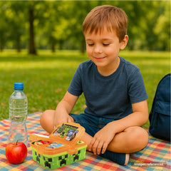 Lonchera Minecraft Triple Compartimiento Porta Sandwich Niños - Lhua Store