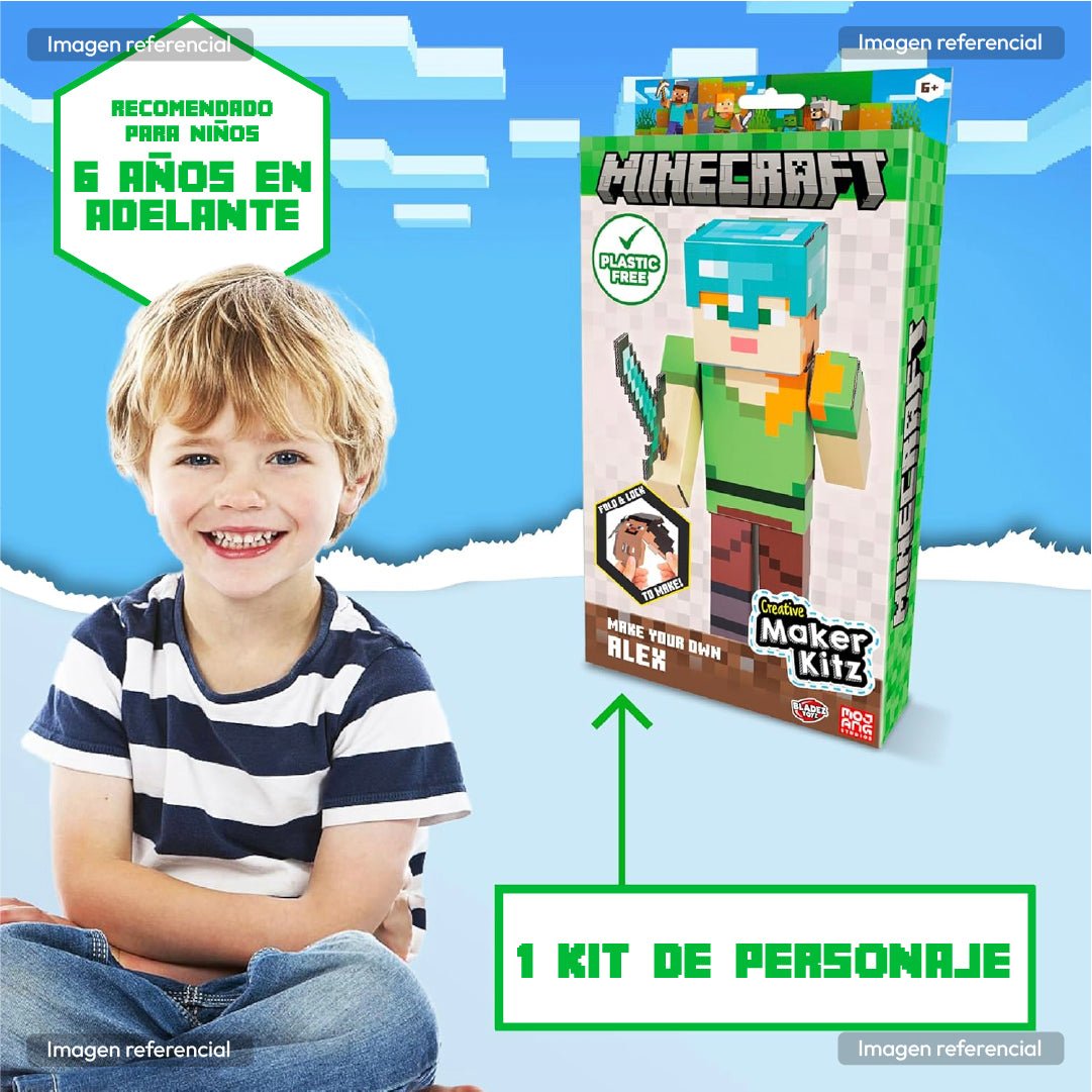 Minecraft Alex Figura Armable Cartón Kit Original Manualidades Niños - Lhua Store