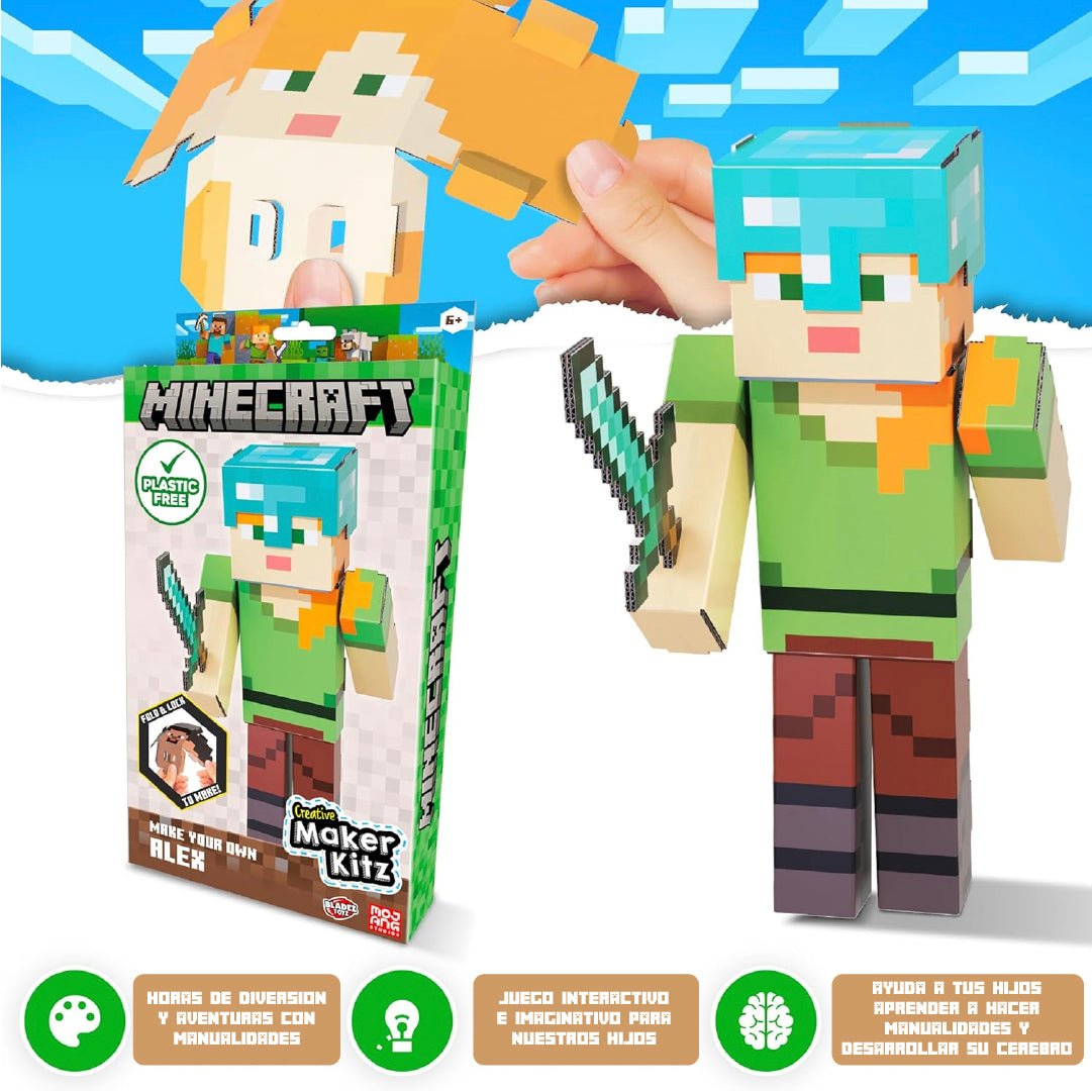 Minecraft Alex Figura Armable Cartón Kit Original Manualidades Niños - Lhua Store