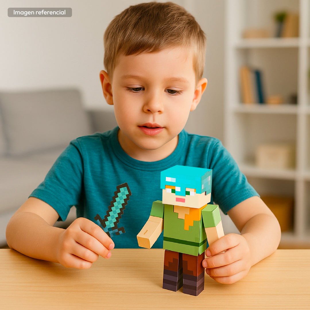 Minecraft Alex Figura Armable Cartón Kit Original Manualidades Niños - Lhua Store
