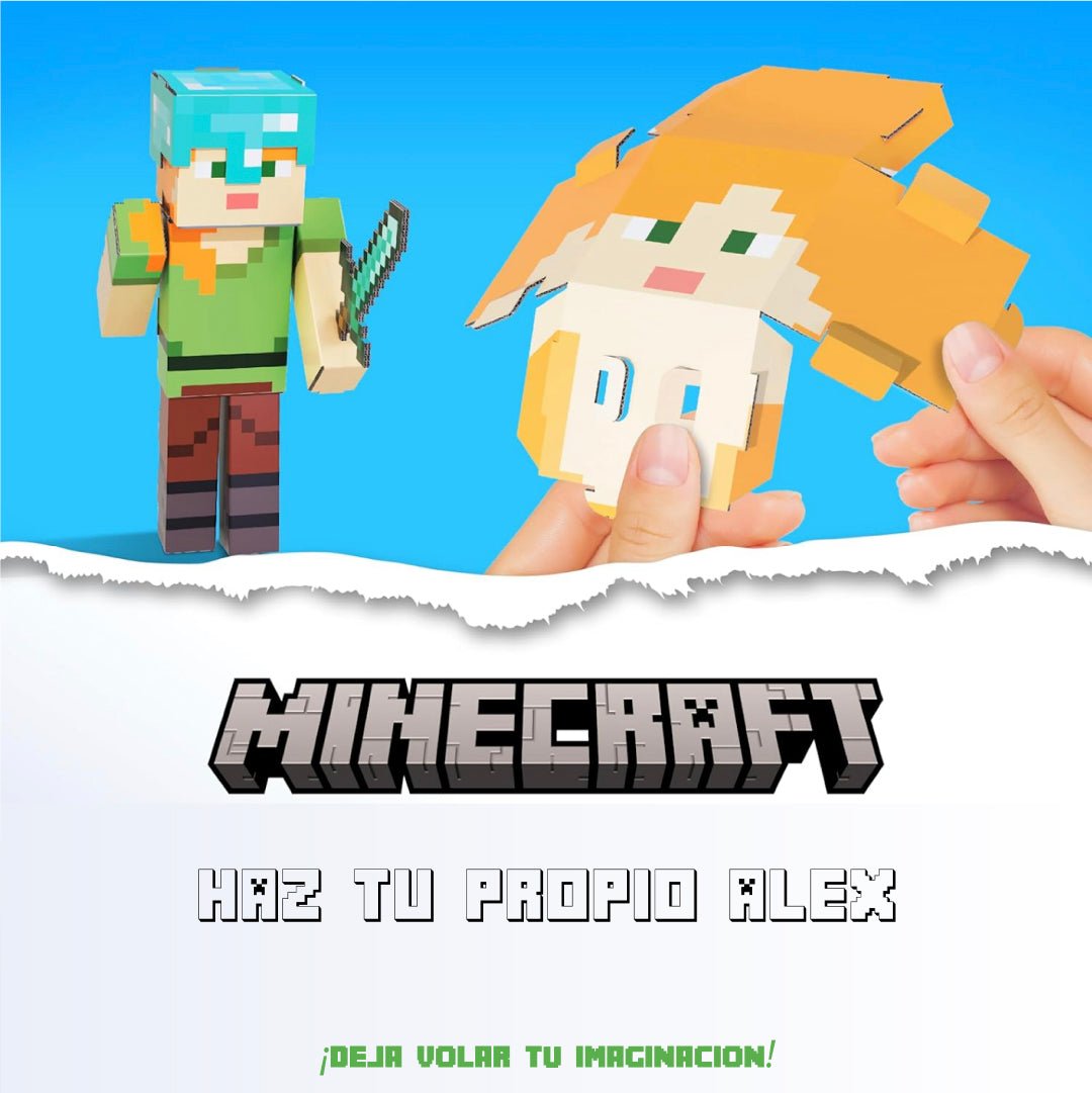 Minecraft Alex Figura Armable Cartón Kit Original Manualidades Niños - Lhua Store
