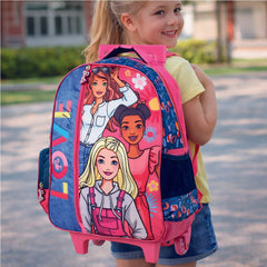 Mochila Barbie Con Ruedas Escolar Niña Original Infantil - Lhua Store