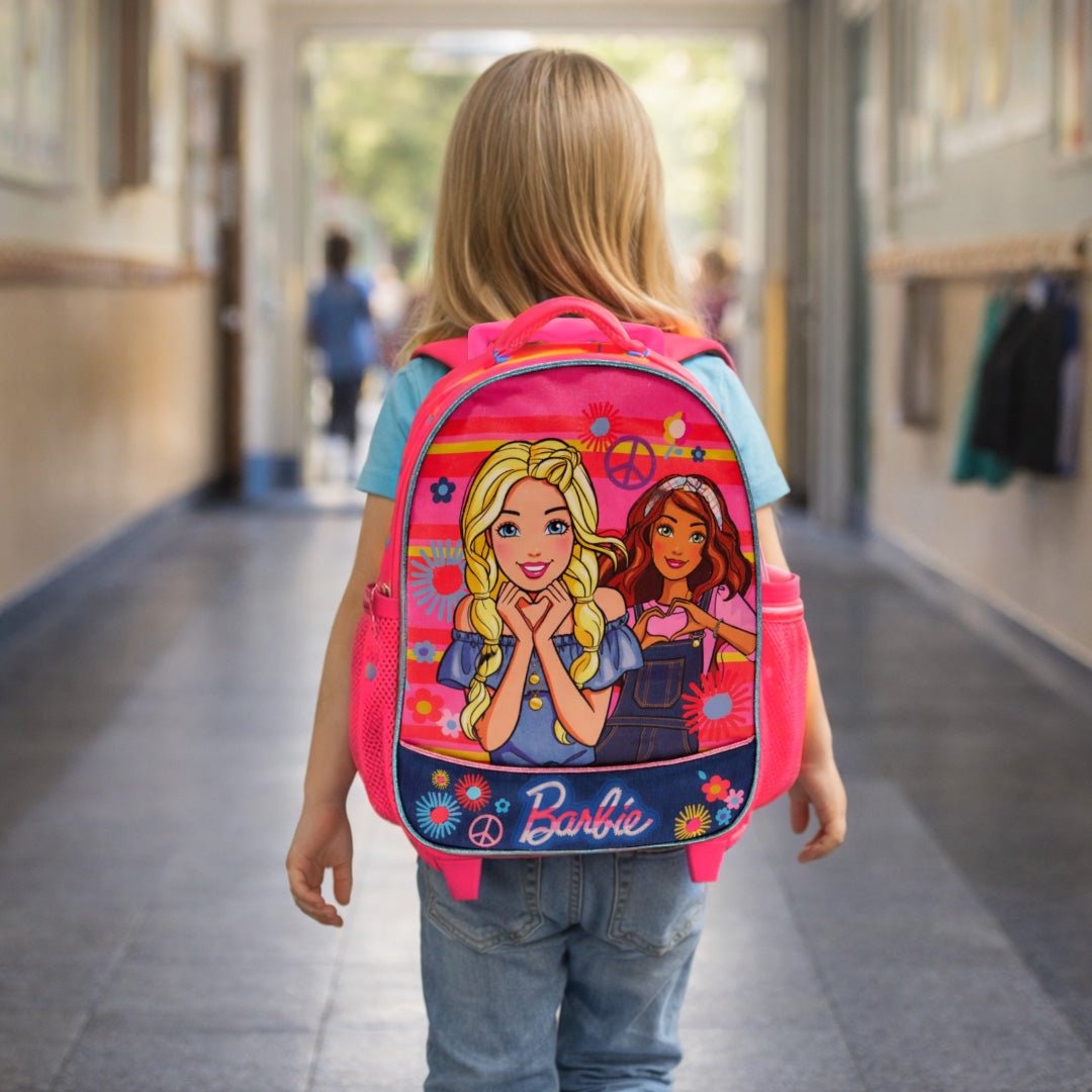 Mochila Barbie Con Ruedas Rosado Escolar Niña Original - Lhua Store