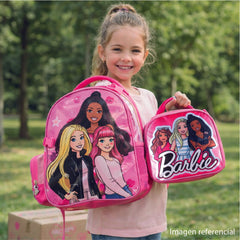 Mochila Barbie Escolar Niñas Con Lonchera Original Rosa - Lhua Store