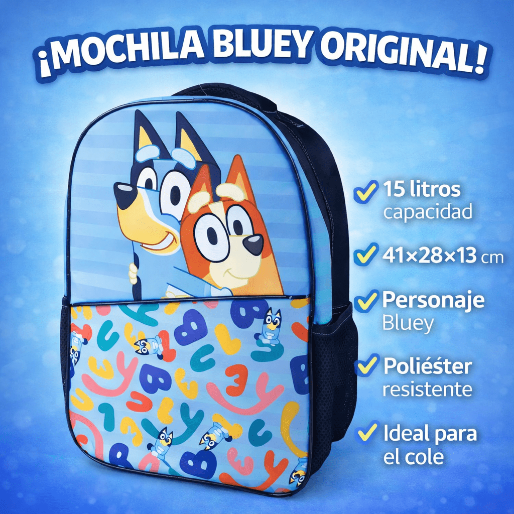 Mochila Bluey Escolar Original Jardín Infantil Niños - Lhua Store