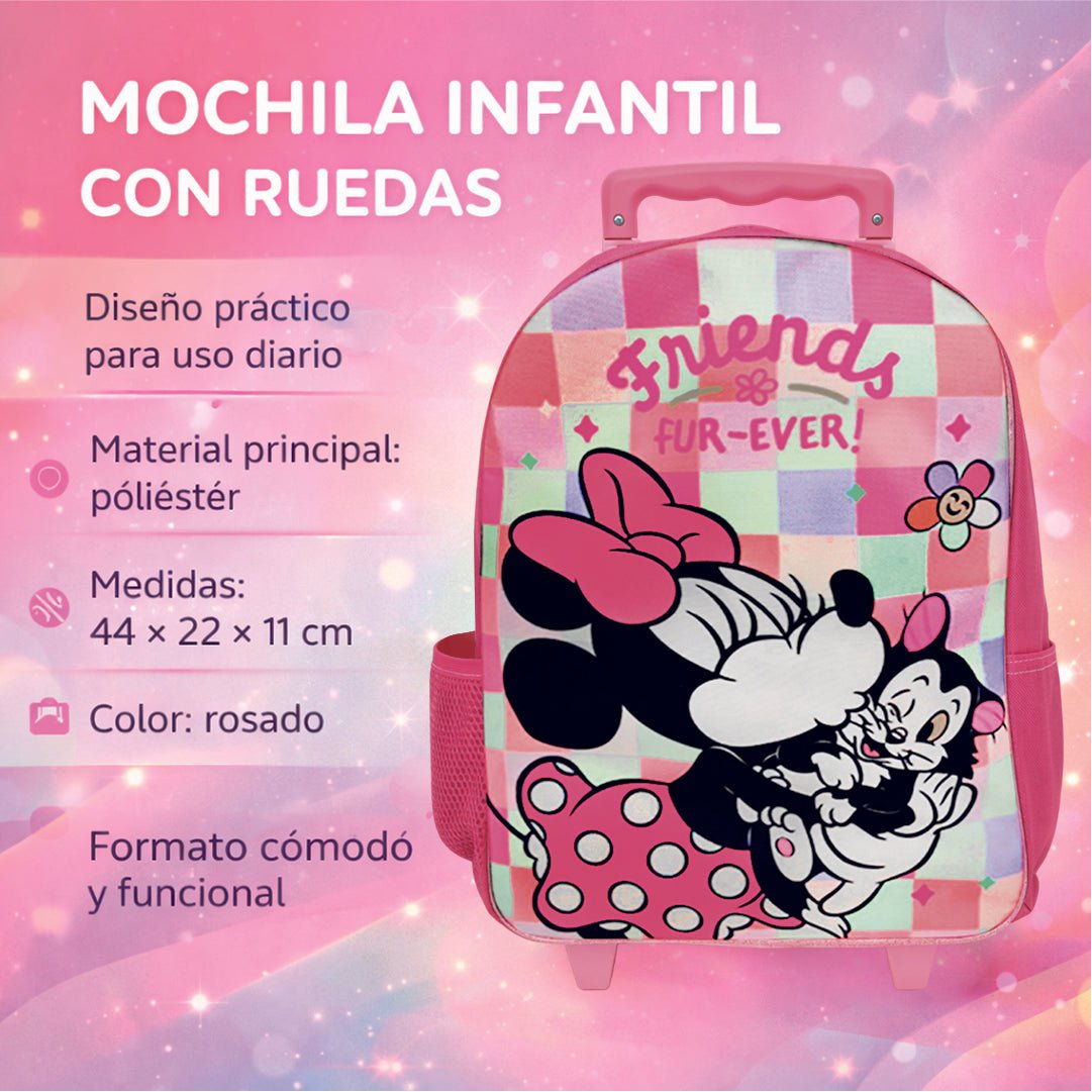 Mochila Escolar Minnie Con Ruedas Disney Original Niñas - Lhua Store