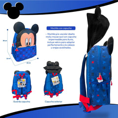 Mochila Infantil Mickey Mouse Disney 3d Con Capucha Niños - Lhua Store