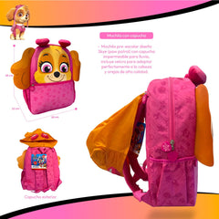 Mochila Infantil Skye Paw Patrol 3d Con Capucha Niñas - Lhua Store