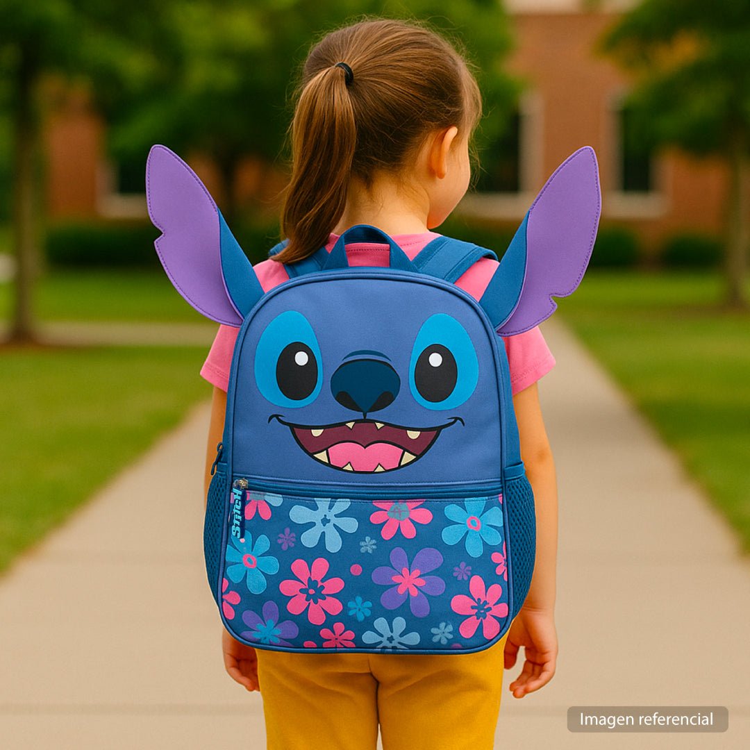 Mochila Infantil Stitch Disney 3d Con Capucha Niños - Lhua Store