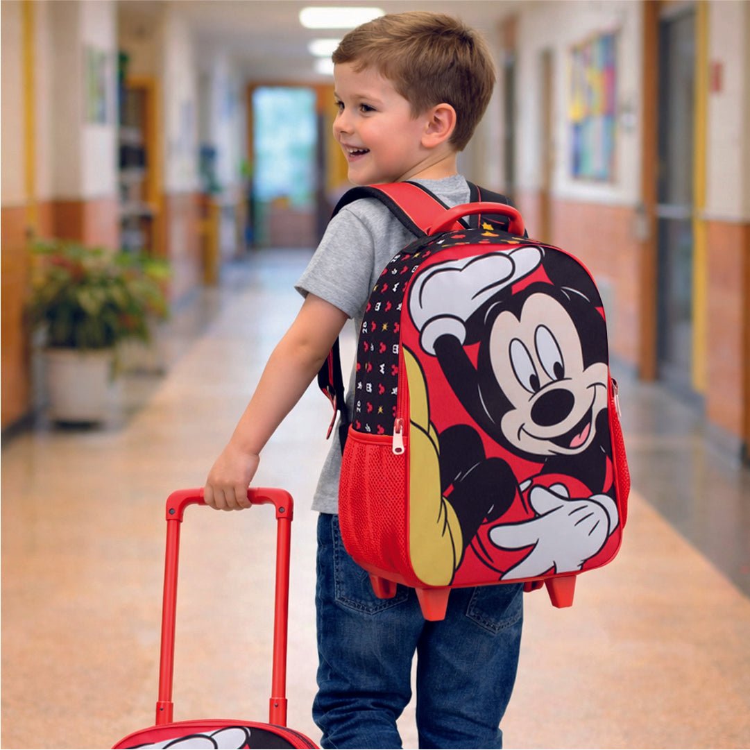 Mochila Mickey Con Ruedas Escolar Niños Disney Original - Lhua Store