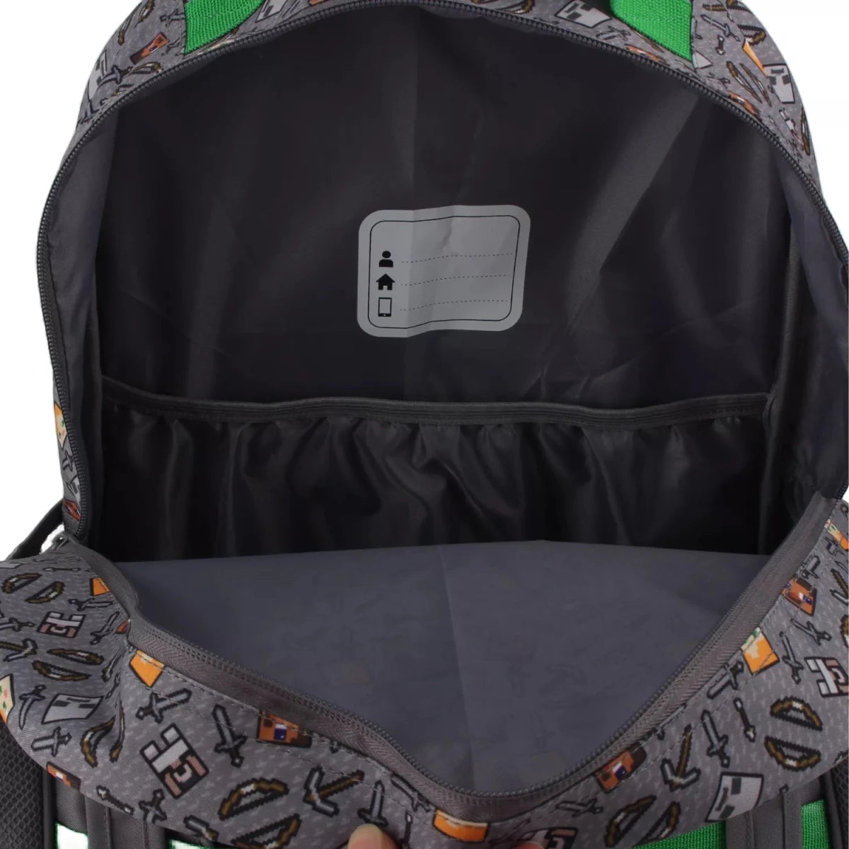 Mochila Minecraft Escolar Niños Original Gris - Lhua Store