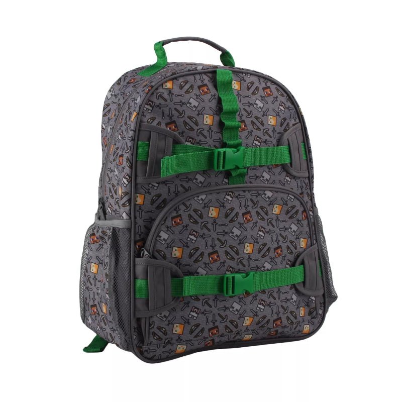 Mochila Minecraft Escolar Niños Original Gris - Lhua Store