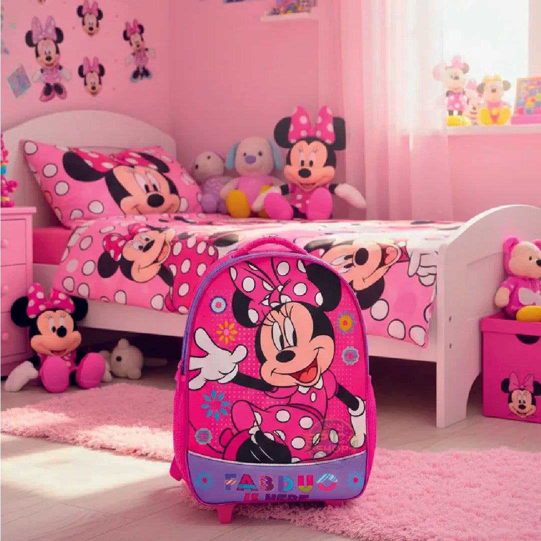 Mochila Minnie Mouse Con Ruedas Escolar Niña Disney Original - Lhua Store