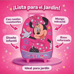 Mochila Minnie Mouse Con Ruedas Escolar Niña Disney Original - Lhua Store