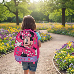 Mochila Minnie Mouse Con Ruedas Escolar Niña Disney Original - Lhua Store
