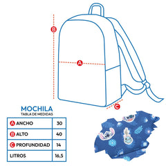 Mochila Stitch Escolar Disney Original Infantil Floreado - Lhua Store
