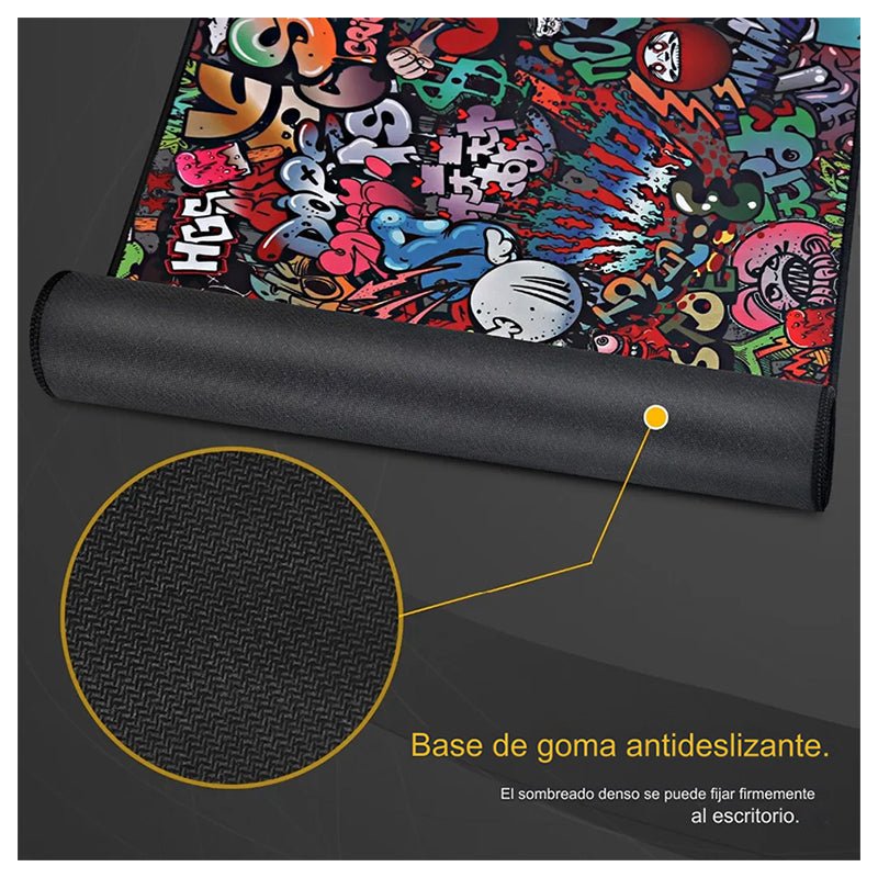 Mousepad Gamer Graffiti Xxl 90x40cm Antideslizante - Lhua Store