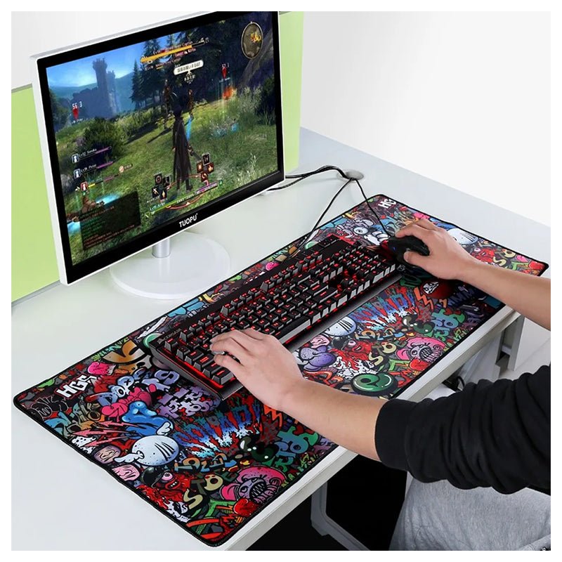 Mousepad Gamer Graffiti Xxl 90x40cm Antideslizante - Lhua Store