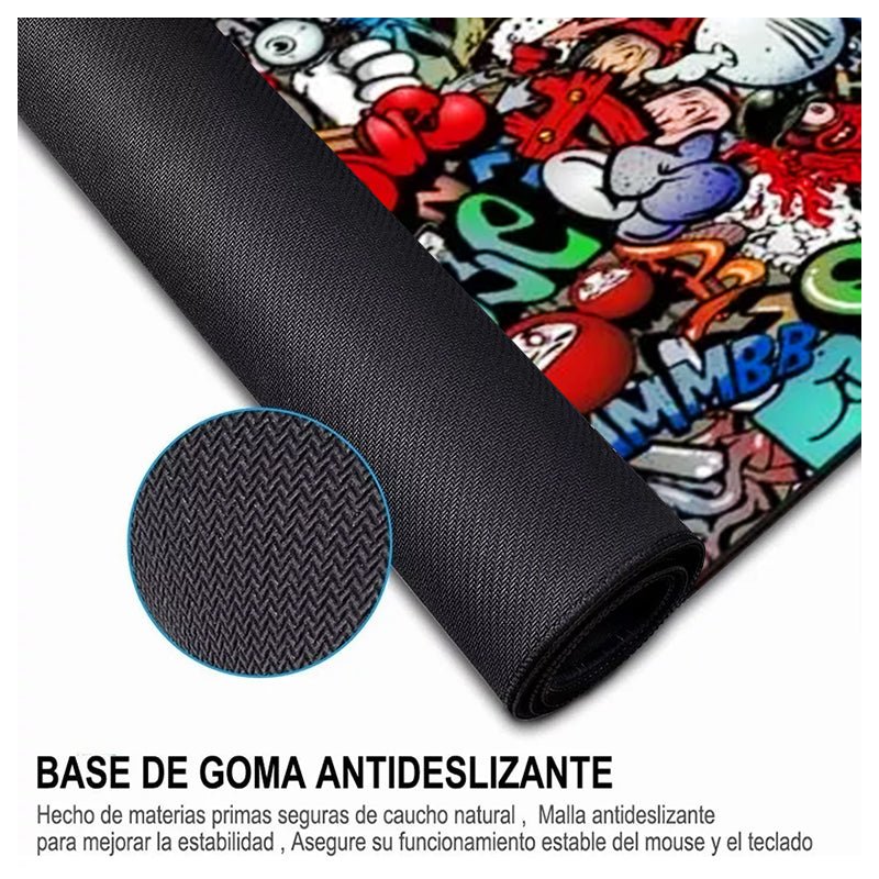 Mousepad Gamer Graffiti Xxl 90x40cm Antideslizante - Lhua Store