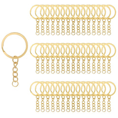 Pack 100 Argolla Llavero 25mm Dorado con Argolla Union Cadena - Lhua Store
