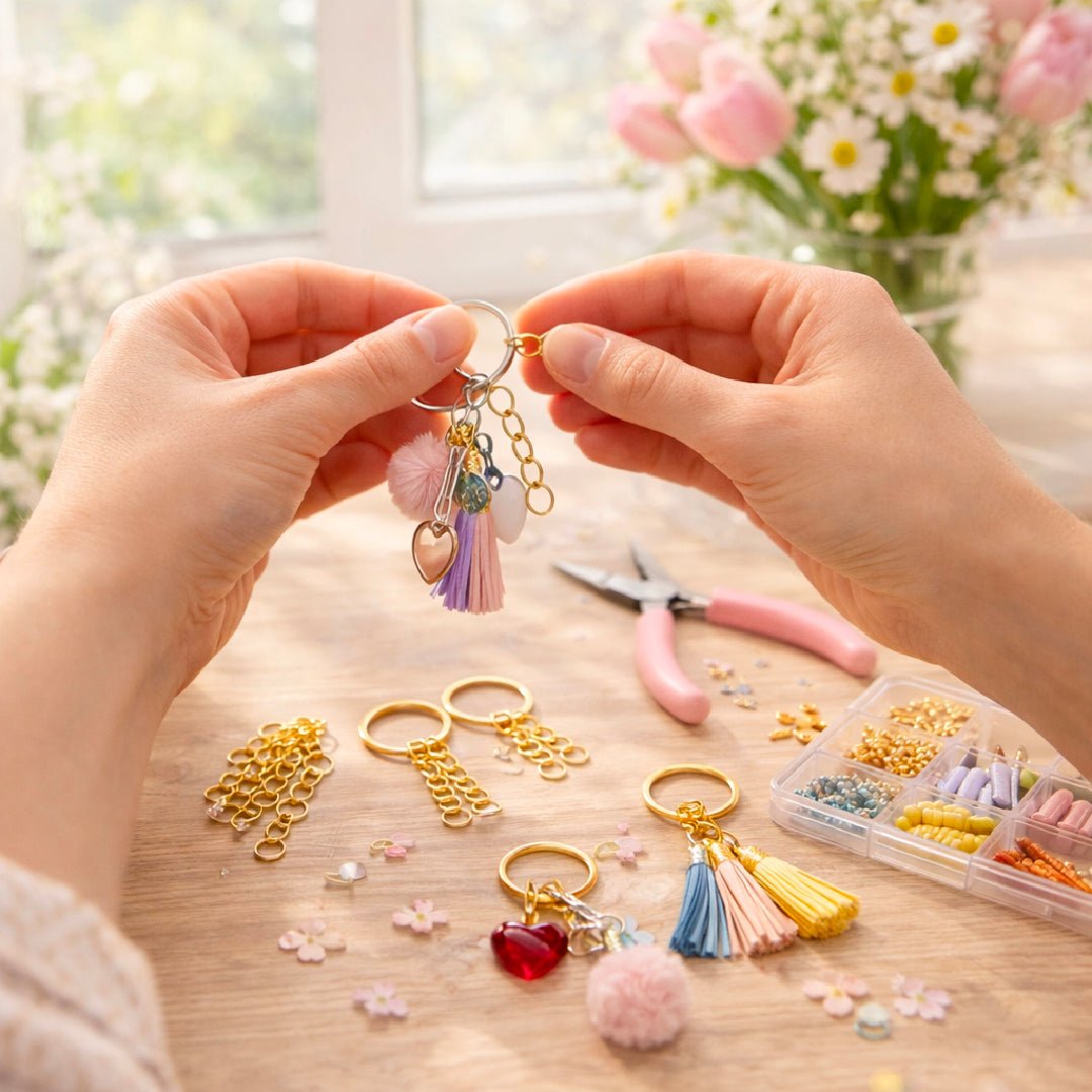 Pack 100 Argolla Llavero 25mm Dorado con Argolla Union Cadena - Lhua Store