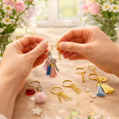 Pack 100 Argolla Llavero 30mm Dorado con Argolla Union Cadena - Lhua Store
