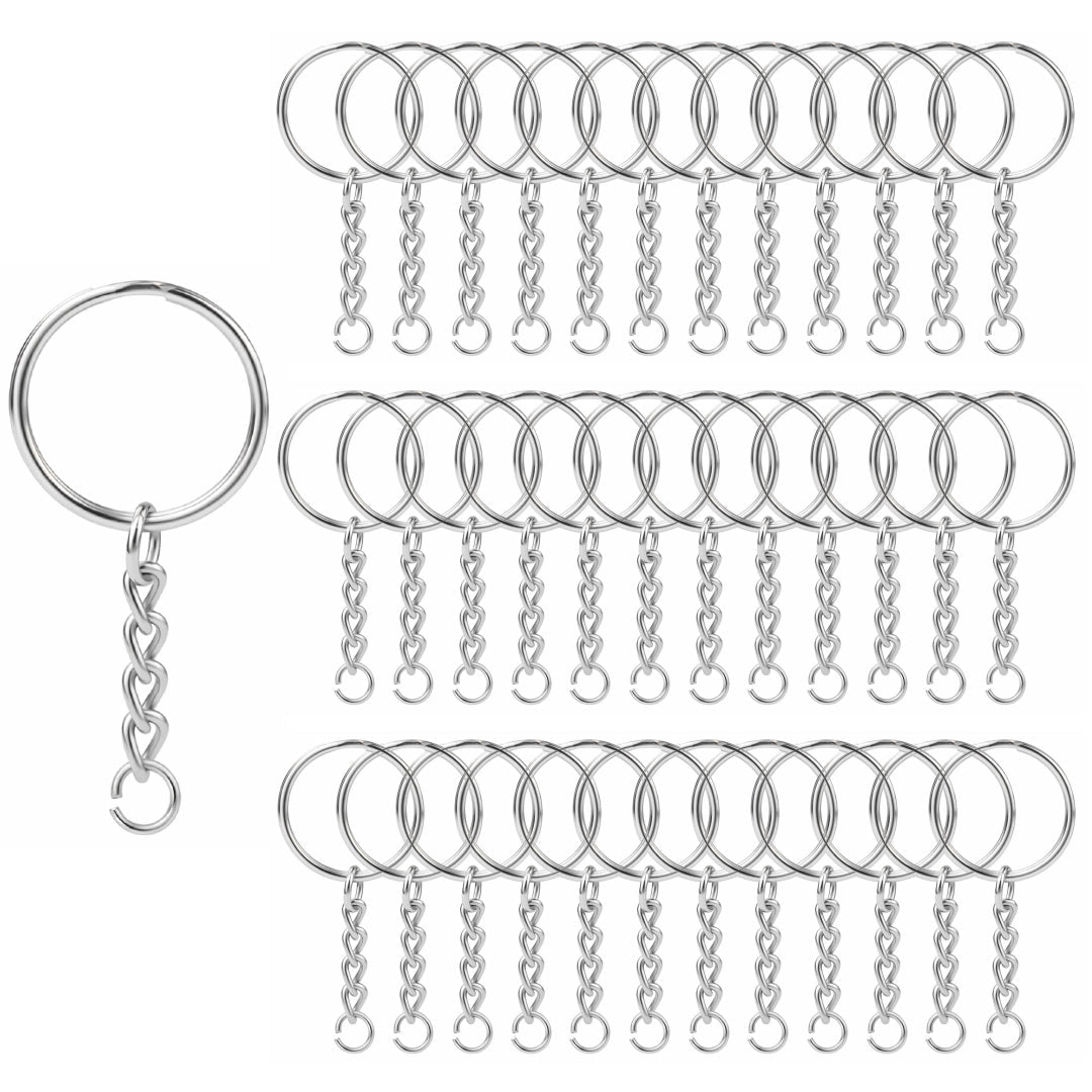 Pack 100 Argolla Para Llavero 24mm + Argolla De Unión Cadena - Lhua Store
