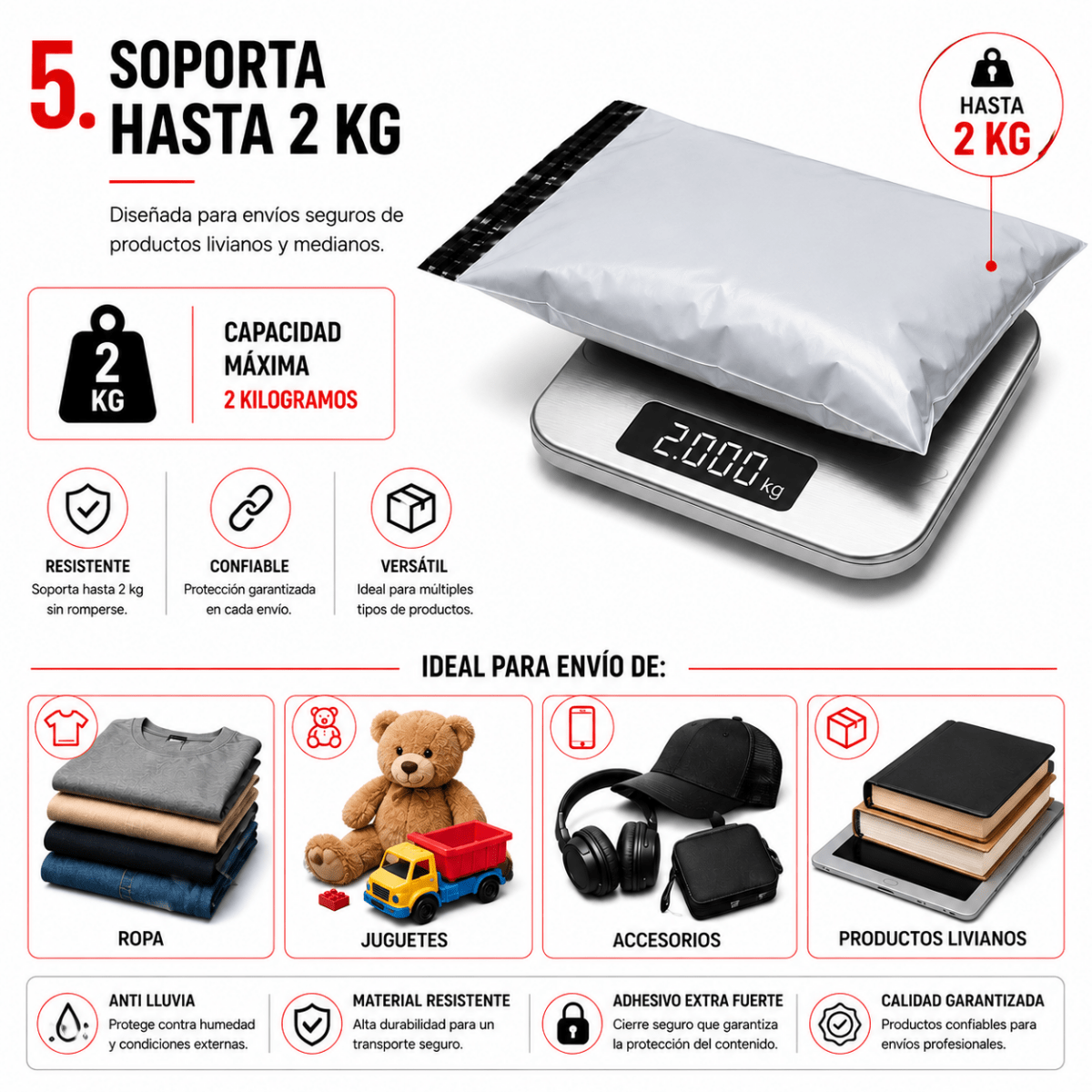 Pack 100 Bolsas Courier 17x30cm Sobre Plásticas Autoadhesivo - Lhua Store