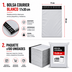 Pack 100 Bolsas Courier 17x30cm Sobre Plásticas Autoadhesivo - Lhua Store