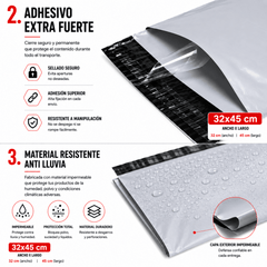Pack 100 Bolsas Courier 32x45cm Sobre Plásticas Autoadhesivo - Lhua Store