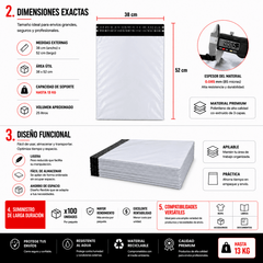 Pack 100 Bolsas Courier 38x52cm Sobre Plásticas Autoadhesivo - Lhua Store