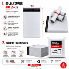 Pack 100 Bolsas Courier 40x55cm Sobre Plásticas Autoadhesivo - Lhua Store