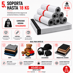 Pack 100 Bolsas Courier 60x80cm Sobre Plásticas Autoadhesivo - Lhua Store