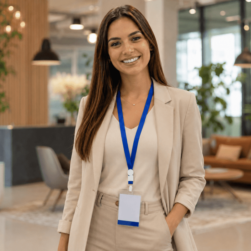 Pack 100 Cinta Lanyard Azul Eventos Publicidad - Lhua Store