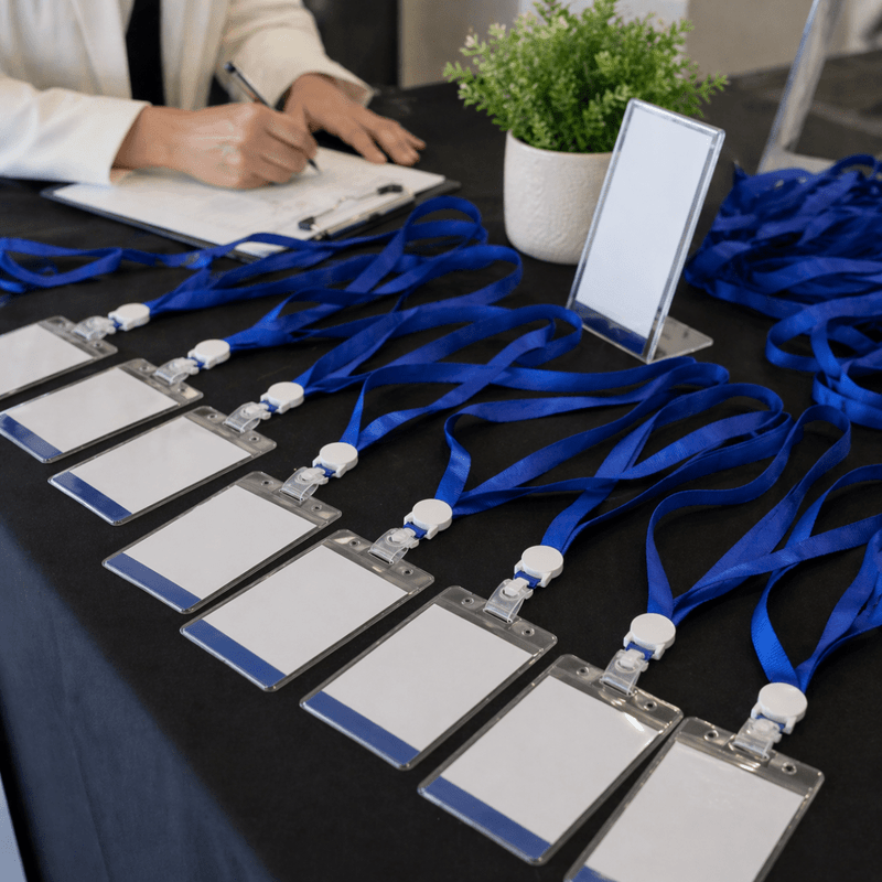 Pack 100 Cinta Lanyard Azul Eventos Publicidad - Lhua Store