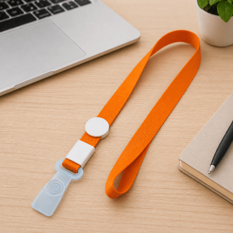 Pack 100 Cinta Lanyard Naranja Eventos Publicidad - Lhua Store