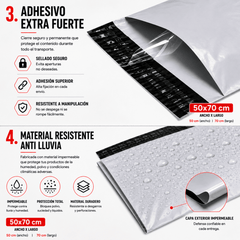 Pack 100 Sobre Bolsas Plásticas Courier Autoadhesivo 50x70cm - Lhua Store
