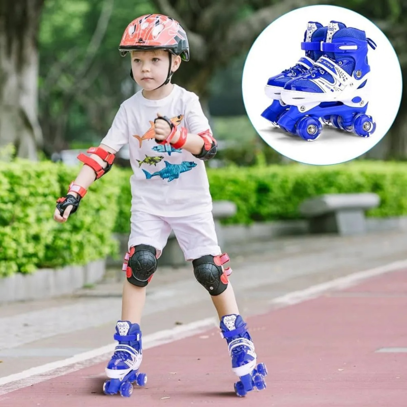 Patines 4 Ruedas Ajustable Artísticos Azul Para Niños - Lhua Store