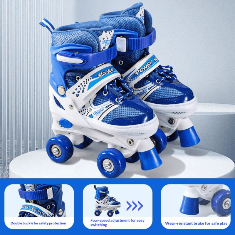 Patines 4 Ruedas Ajustable Artísticos Azul Para Niños - Lhua Store