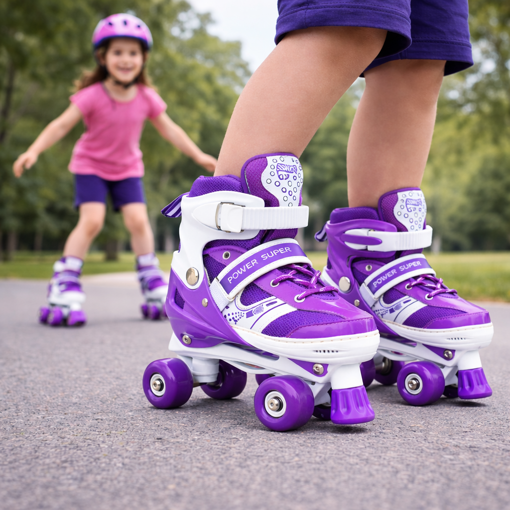 Patines 4 Ruedas Ajustable Artísticos Morado Para Niñas - Lhua Store